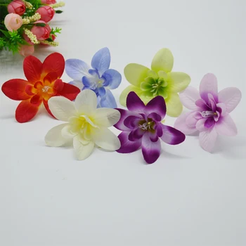 100 vnt dirbtinė orchidėja kelių spalvų šilko netikrą gėlės vadovai aukštos kokybės 