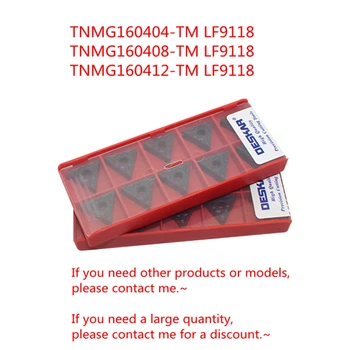 10vnt DESKAR TNMG331/TNMG332/TNMG333 TNMG160404-TM/TNMG160408-TM/TNMG160412-TM LF9118 Dėvėti, atsparus Karbido plieno įdėklai