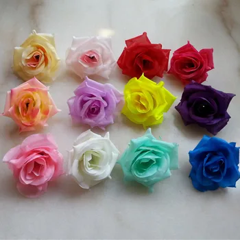 (10vnt/Lot) 8cm Vestuvių Papuošimas, Rožių Dirbtinių Gėlių galvos Spalvotų rankų darbo 5 sluoksniu rožių gėlių galvos/dirbtinės gėlės.