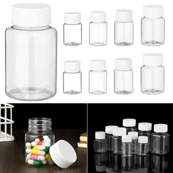 120pcs/daug 15/20/30/60ml Plastiko Aišku, tuščias PET tablečių buteliukas su įprastu užsukamu, tuščios kapsulės butelis su geros kokybės