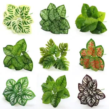 18 Stiliaus Dirbtiniai Augalai Plastikinis Žolės Vėžlys Lapai Sienos Žaliųjų Augalų Priedai Šalis, Vestuvių Dekoravimas Vazoninių Netikrą Gėlės