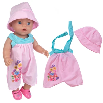 2021 Naujas kabinti ant kaklo jumpsuit Lėlės Drabužiai Tinka 43cm, gimusių kūdikių Lėlės drabužiai atgimsta Lėlės Priedai
