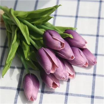 35.5 cm PU Mini Tulpių Dirbtinių Gėlių Namų Dekoro Rankų darbo Netikrą Gėlės Vestuvių Papuošalai