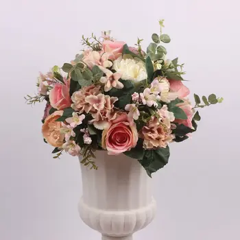 38cm dirbtinių gėlių eilės girliandą dekoro namų užuolaidų vestuvių kelių švino kampe gėlių sienos šilko rožė gėlių centerpieces kamuolys