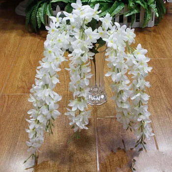 5 Branche vienas gabalas Elegantiškas Dirbtinės Kabinti Orchidėjos Wisteria Gėlių Girlianda Namų Papuošalas Vestuvių Dekoravimo Reikmenys