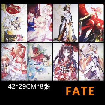 8 vnt./daug Anime Fate Stay Night Iškilumo plakatai Žaislas, Plakatas, lipdukas dovanos Dydis 42x29CM