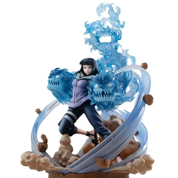 Anime Naruto Veiksmų Skaičiai 35cm Hinata Hyuuga Minkštas Žingsnis Dvigubai Liūtas Bokso PVC Papuošalai Modelis Žaislai, Dovanos Vaikams