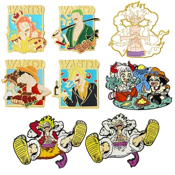 Anime One Piece Emaliuota Segė Pin Kuprinė Skrybėlę, Krepšį Atvartas Smeigtukai Emblemos Moterų, Vyrų Mados, Papuošalai Luffy Priedai