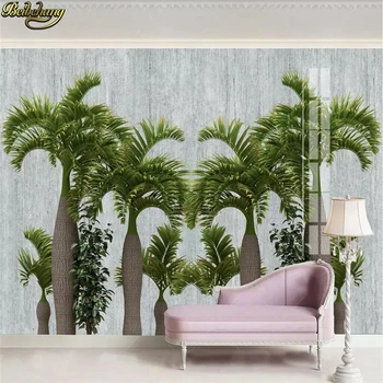 beibehang papel de parede Užsakymą tapetai, freskos stereo tropinių augalų lapai palmių marmurinė fono sienos 3d tapetai
