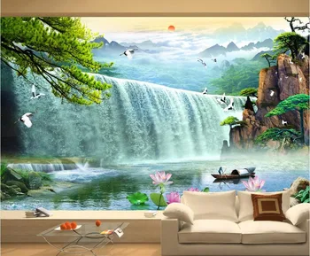 Custom Foto Tapetai Kriokliai 3D Stereoskopinis Kriokliai tapetai kambarį 3d sienų freskomis sodybos stilius