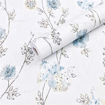 Dekoratyvinių gėlių popieriaus pasta gėlių lapų PVC lipnios tapetai nuimamas vaikų kambario, namo apdaila, tapetai