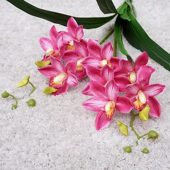 Dirbtinių Lapų Orchidėja Modeliavimas Cymbidium Namų Vestuvių Nustatyti, Sodas, Kavos Staliukas, Miegamajame Gėlių Kompozicijų Augalų Apdaila