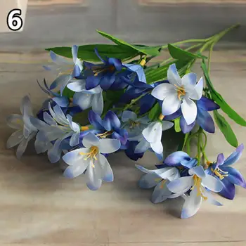 Dirbtinių Lelijų Žiedų Gražių Dirbtinių Mini Lily Gėlių Puokštė Namų Vestuvių Dekoras 