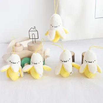 Geltonas Bananų Pliušiniai Žaislai Telefono Maišelį paketų prižiūrėtojų raktinę Pakabukas Nedidelių Bananų Kuprinė Įdaryti Saldus Šypsena Žaislai Vaikams Berniukams, Mergaitėms Dovanų