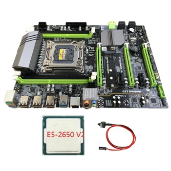 HOT-X79 Kompiuterio Plokštę LGA2011 USB3.0 SATA3.0 su E5 2650 V2 CPU +Jungiklis Kabelių instaliavimo RECC DDR3 RAM Staliniams