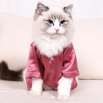 Japonijos Katė Drabužius Vasaros Cool Cat T-shirt, Suknelė, Plonas Non-stick Vilnos, Šilko Britų Stiliaus Šešių spalvų Katė Drabužiai Prabangūs Nėriniai