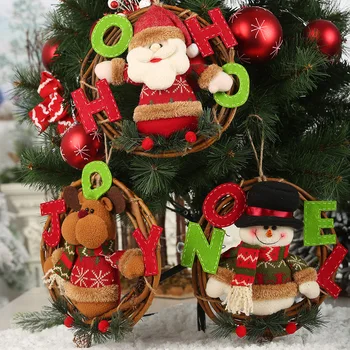 Kalėdų Papuošalai Kalėdų Vainikas Rotango Girliandą Sniego Briedžių Vynuogių Žiedas, Pakabukas Kalėdinė Dekoracija Lango Durų navidad