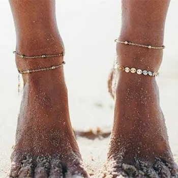 Karšta Bikini Papuošalai Anklets Moterų Pėdų Priedai Vasaros Paplūdimio Basomis Sandalai kulkšnies Apyrankę ant kojos Moterų Kulkšnies Dirželis