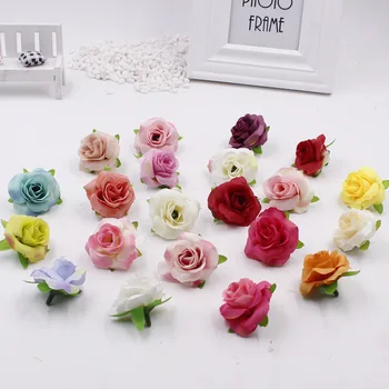 Karšto pardavimas 20 vienetų 4-4.5 cm Dirbtinio Šilko Rožė gėlių Galvos Scrapbooking Gėlių Kamuolys,, Vestuvių 