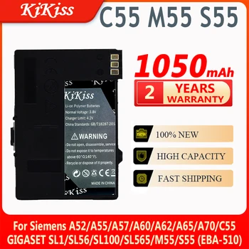 KiKiss 1050mAh Pakaitinis Akumuliatorius Siemens A52/A55/A57/A60/A62/A65/A70/C 55/GIGASET SL1/SL56/SL100/SL565/M55/S55 (EBA-510)