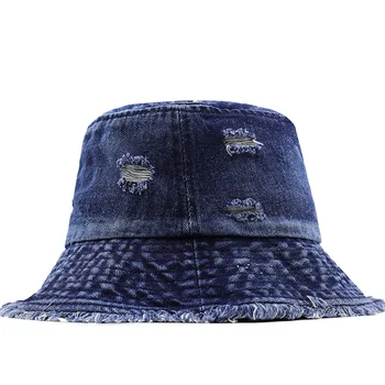 kokybės Kutas Nuplauti Džinsinio audinio didelis Kibiras Skrybėlės, Mada Moterims, Platus Kraštų, Sulankstomas Panama Kepurė Mergina Lauko Paplūdimio Fisherman ' s Hat