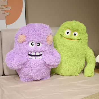 Kūrybos mažai monstras pliušinis žaislas animacinių filmų big-eyed monster ilgaplaukis lėlės pagalvė