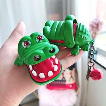 Mados Mielas Kandžioja Pirštą Krokodilas Key Chain Bite Vertus Žaislas Mažiems Dovana