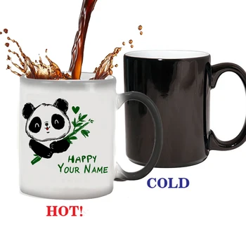 Mielas Panda Asmeninę Pavadinimas Tekstas Keramikos Kūrybinis Spalva Keičiasi Magija 11oz Vaikams Dovanų Pieno Kavos Puodelis Puodelis