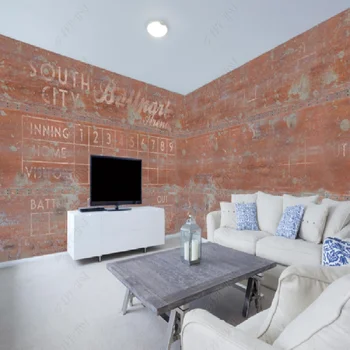 Milofi užsakymą 3D tapetai, freskos nostalgišką retro asmenybė cemento sienos mūrinės anglų visas namas įrankius, vaizdo siena