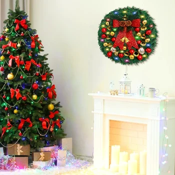 Naujai Kalėdų Pasveikinimo Ženklas Apšvietimo Vainikas Klasikinis Sezoninio Durų Dekoras Turas Xmas Party Dress up Ornamentu 30cm
