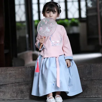 Naujas Kinijos Liaudies Šokių Suknelė Vaikas Hanfu Suknelė Senovės Kinijos Tang Kostiumas Princesė Drabužiai Vaikams Scenoje Vilkėti Kostiumai SL1205