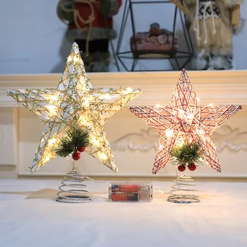 Naujųjų Metų Dekoracija Kalėdų Eglutė Penkerių-pažymėjo Žvaigždutė LED Girlianda 