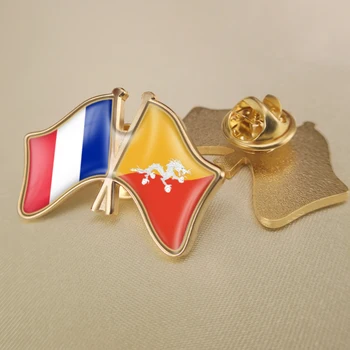 Prancūzija ir Butanas Kirto Dviguba Draugystė Šaligatvio Atvartas Smeigtukai Sagė Ženkliukai