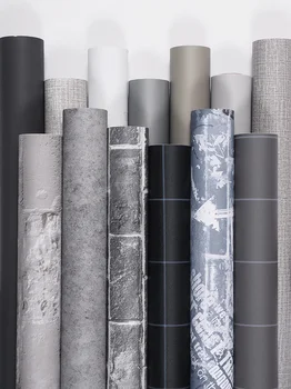 PVC cemento pilkos spalvos apmušalai atsparus vandeniui lipnios vientisos spalvos bendrabutyje miegamojo sienų lipdukai kabineto baldai, apdaila