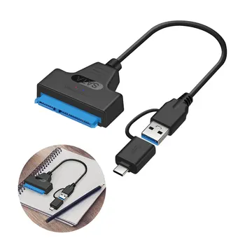 SATA Adapteris Kabelio Standusis diskas USB Tipo c Konverteris, Laidas USB 3 0 2-in-1 Greitai Perdavimo Greitis Kabelis Skaitmeninis Priedai
