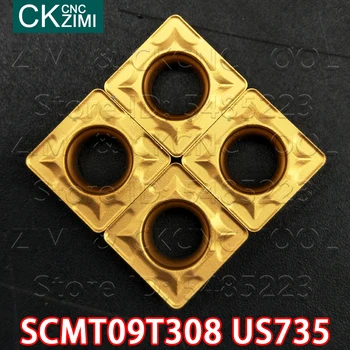 SCMT09T308 US735 SCMT32.52 US735 Karbido Įdėklai Išorės Tekinimo Įrankiai CNC Metalo tekinimo įrankiai, aukštos kokybės SCMT 09T308 plieno