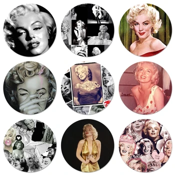 Seksualus Marilyn Monroe Atkurti senovės būdų Piktogramos Smeigtukai Ženklelis Apdailos Sagės Metalo Emblemos Kuprinė Apdailos 58mm