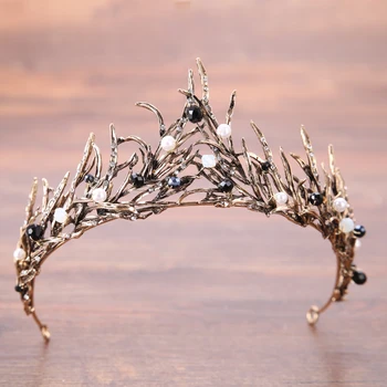 Senovinių Vestuvių Karūnos Perlas Kalnų Krištolas Crystal Crown Šukuosena Bridal Crown Plaukų Aksesuarai Karalienės Karūnos Vestuvių Šukuosena Dovana