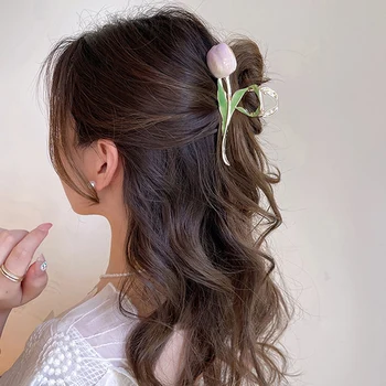 Tulpių Plaukų Letena Vasaros Plaukų Sugauti Gėlių Ryklys Įrašą Šukuosena Derliaus Plaukų Įrašą Madinga Saldus Plaukų Aksesuarai 2022 Naujas