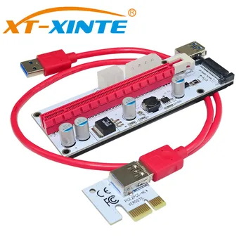 USB3.0 PCIE 1X iki 16X PCI Express Stove Kortelės ilgiklis su DC Vieno Maitinimo Kabelis VER008S Kasybos Miner Bitcoin BTC