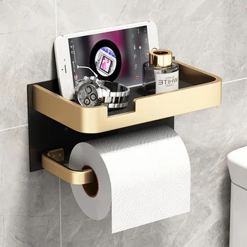 Vandentiekis popierinių rankšluosčių laikiklis prie Sienos tvirtinamas tualetinio popieriaus, rankšluosčių laikiklį, WC, telefono laikiklis plokštelės Aliuminio laikiklis Vonios kambario aksesuarai