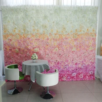 Vestuvių Gėlių Sienos Palaipsniui Keisti Hot Pink Gėlių 3D Fonas Vestuvių Scenos Papuošimas 