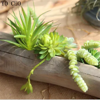 YO CHO 6PCS Dirbtinis Succulents Augalų Lotus Kraštovaizdžio Mažas Bonsai Nekilnojamojo Touch Netikrą Gėlės, Vazoninių Namuose Šalis Dekoro 