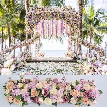 Šampanas, Rožių dirbtinių gėlių juostos Vestuvių Pavillion Gėlės juostelėmis aikštėje baldakimu puošyba Vestuvių Tiekimo 4M x 24cm