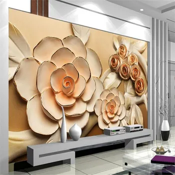 šiuolaikinės užsakymą 3d HD prabangūs tapetai šiaurės didelį kambarį, miegamąjį, TV foną, sienos freskos balta rožė tapetai bet kokio dydžio